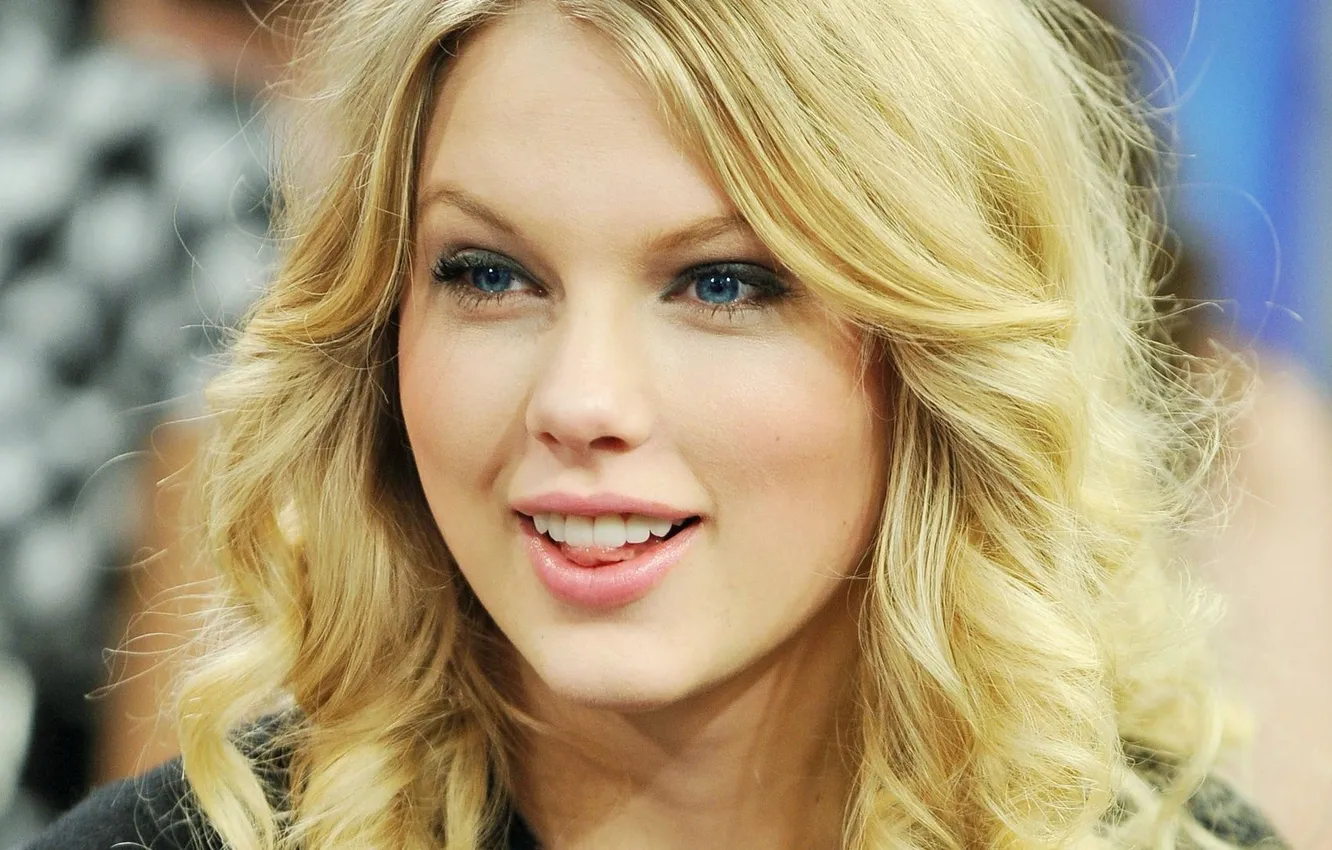 Фото обои язык, глаза, девушка, блондинка, губы, певица, girl, Taylor Swift