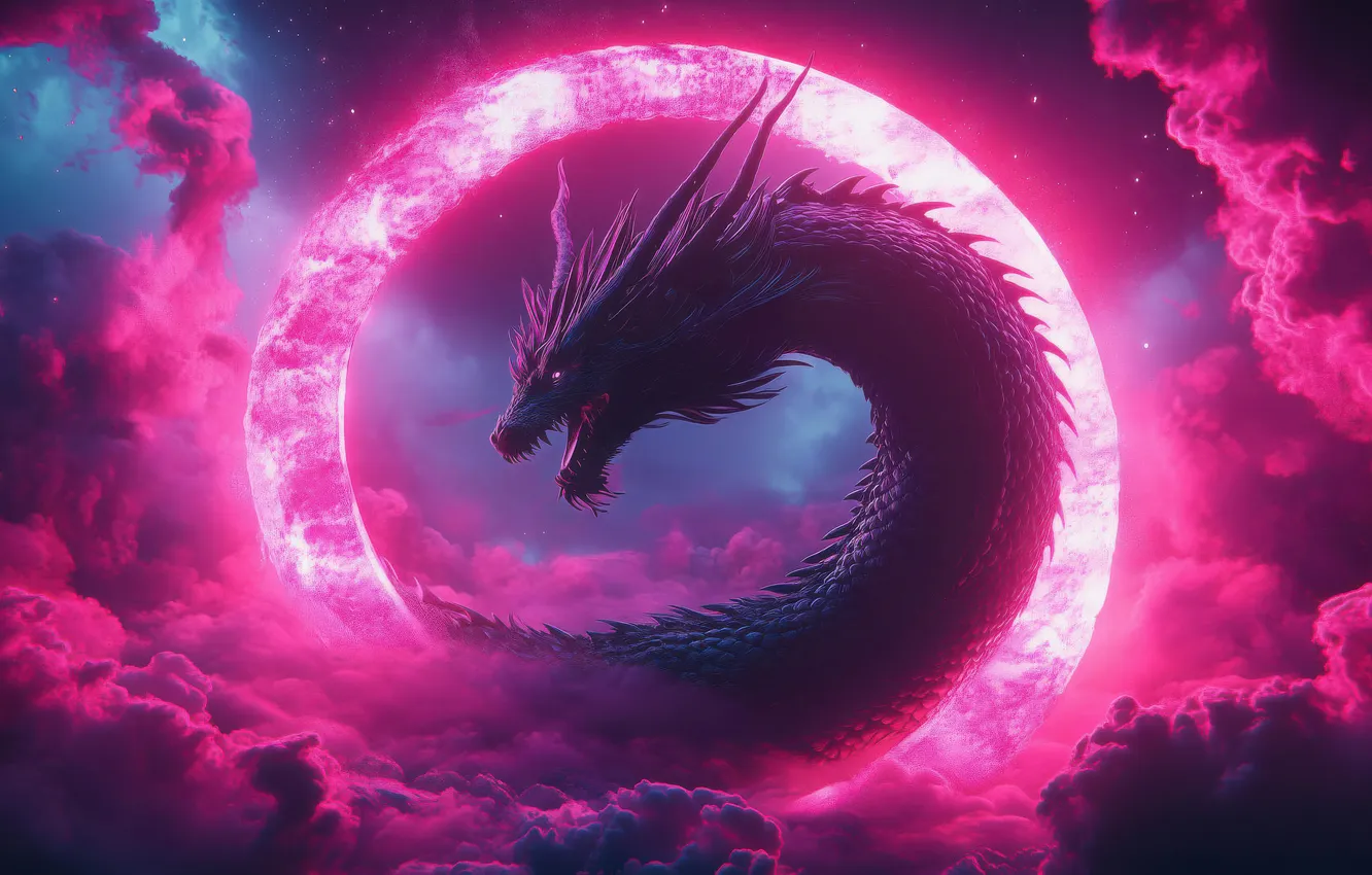 Фото обои dragon, cosmic, fury
