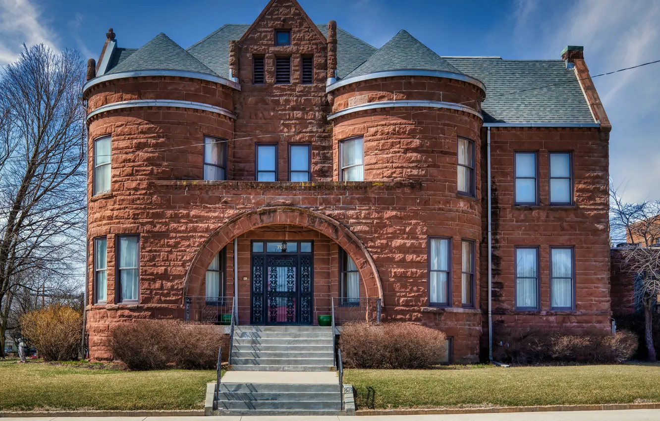 Фото обои здание, церковь, США, архитектура, Иллинойс, Illinois, Holy Trinity Church, Bloomington