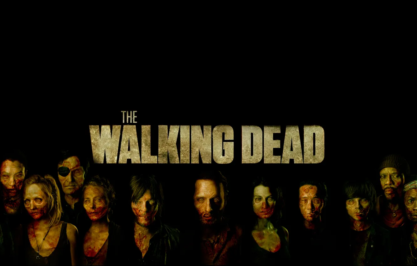 Фото обои арт, жуть, The Walking Dead, Ходячие