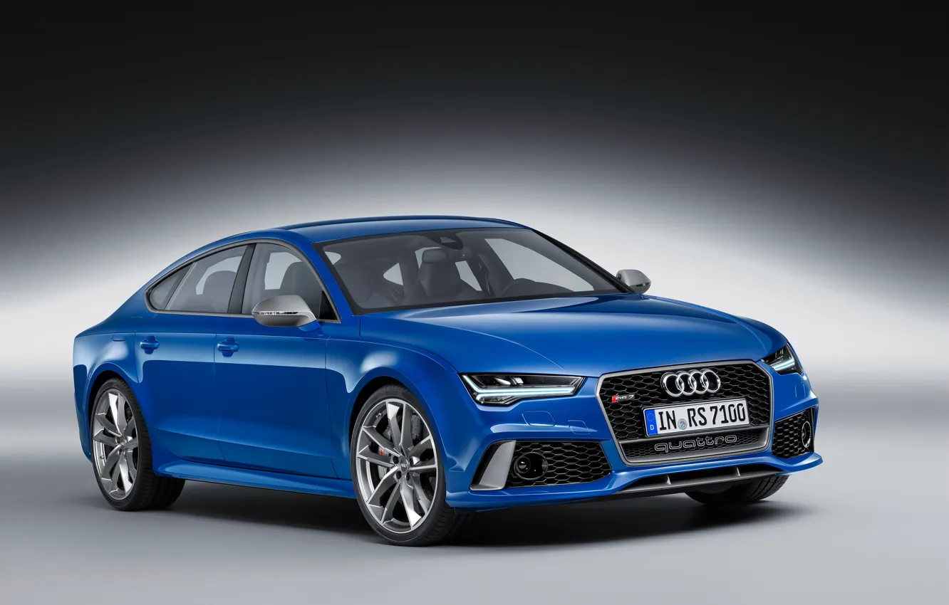 Фото обои синий, Audi, ауди, RS 7, седн