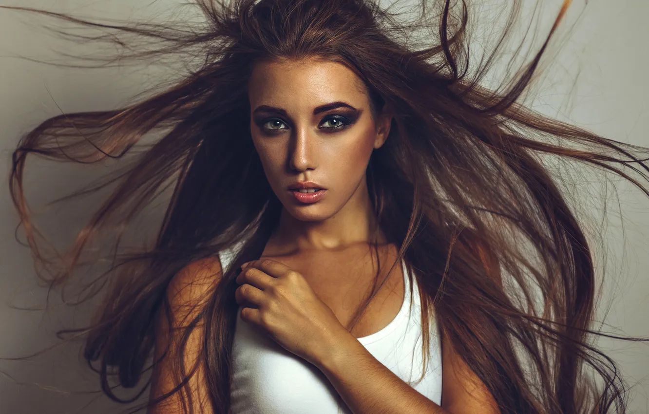 Фото обои Girl, Olga, Model, Beauty, Studio, Face, Fashion, Portrait