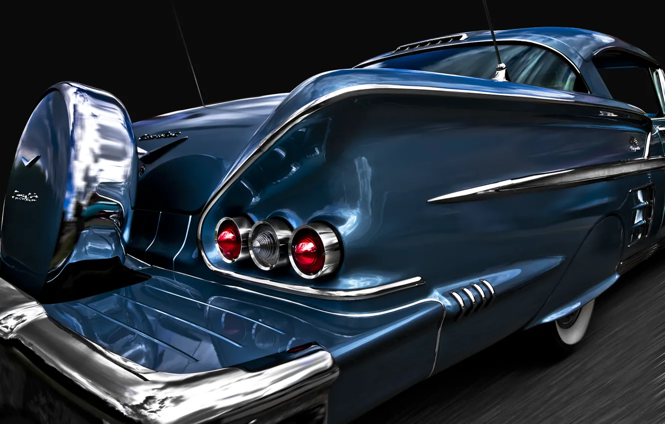 Фото обои ретро, Chevrolet, классика, Impala, 1958
