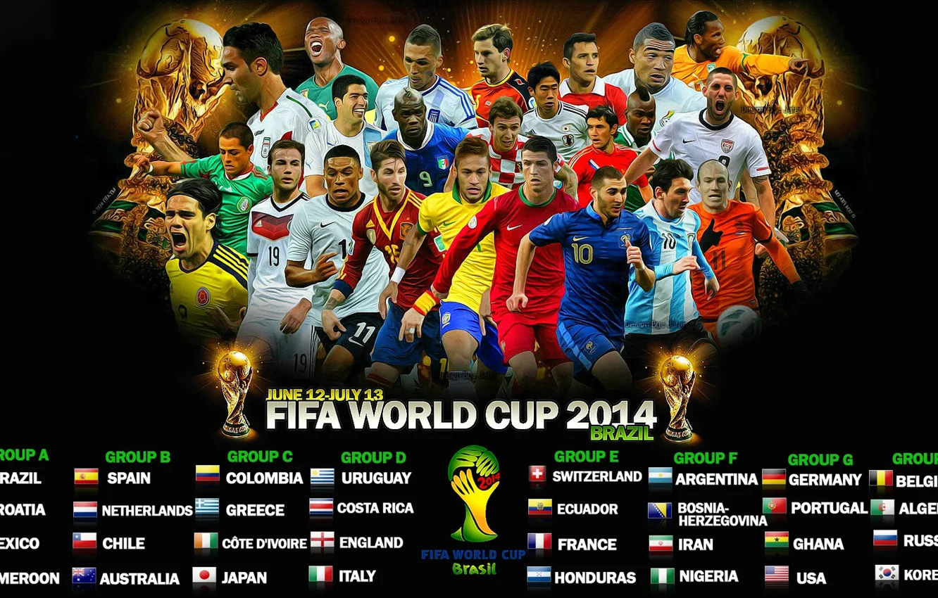 Фото обои футбол, fifa world cup, группы, brazil, кубок мира, 2014