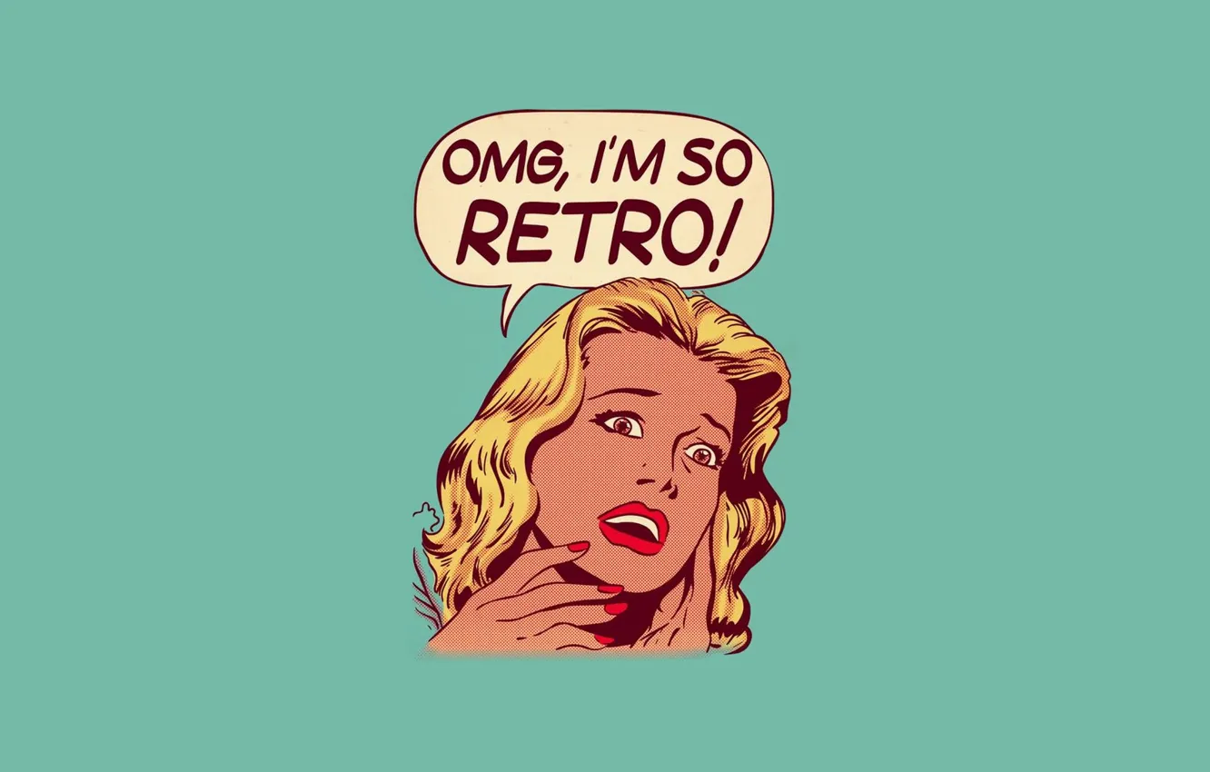 Фото обои text, woman, blue, Retro, Pop-art