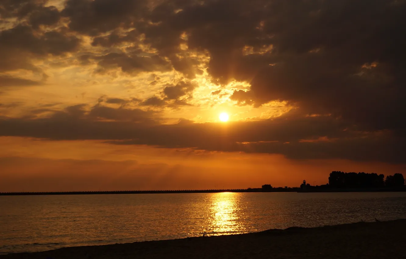 Фото обои beach, sea, ocean, sunset, water, morning, wave