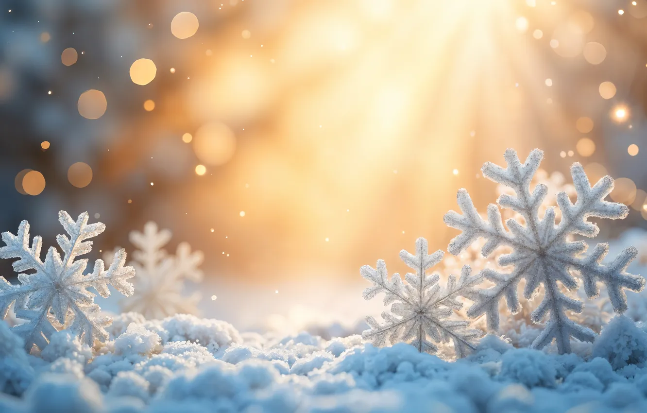 Фото обои зима, снег, снежинки, фон, Рождество, Новый год, Christmas, winter