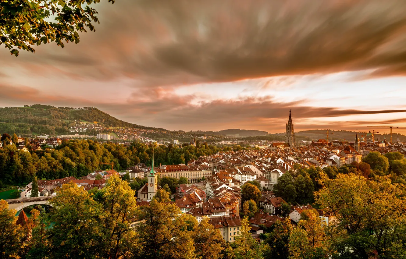 Фото обои Швейцария, панорама, Switzerland, Берн, Bern