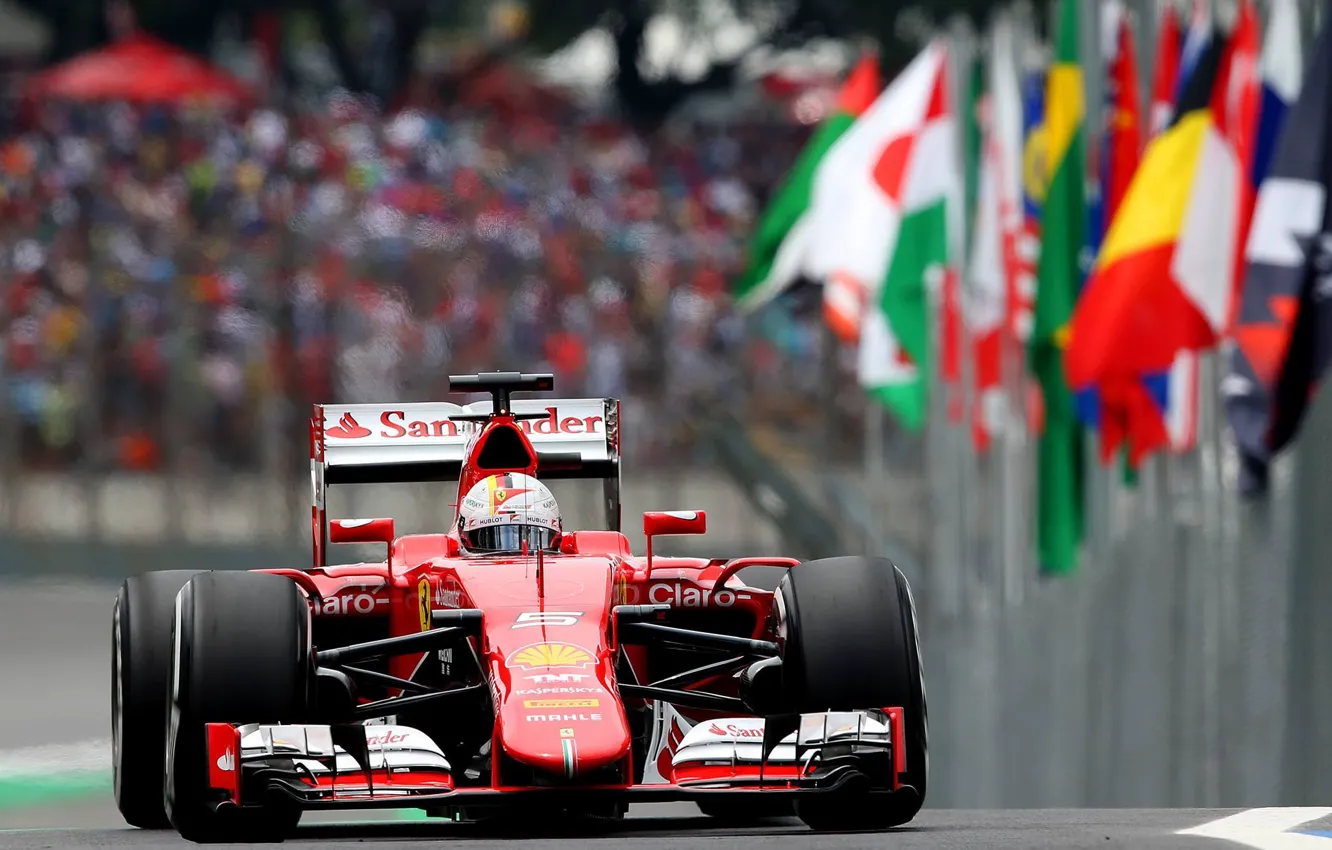 Фото обои Ferrari, Formula 1, Vettel, Передок