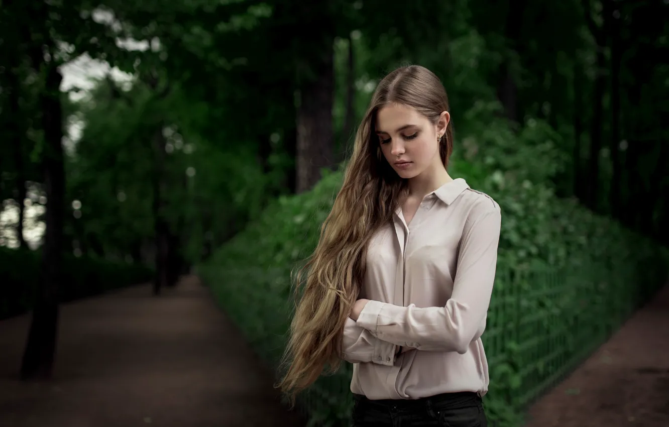 Фото обои прелесть, длинные волосы, Надежда, Maxim Guselnikov, Nadya Papazova, Надя Папазова