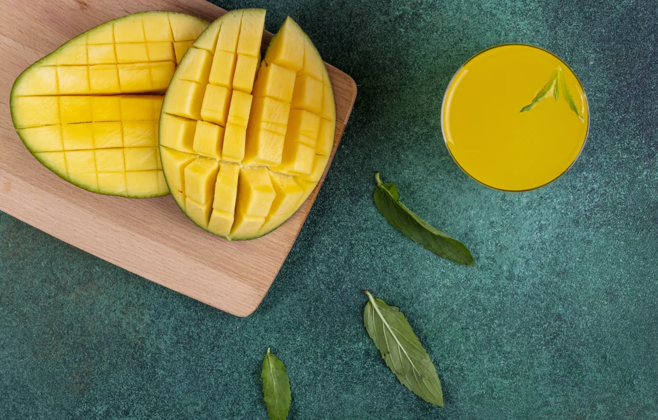 Фото обои кубики, фрукты, манго