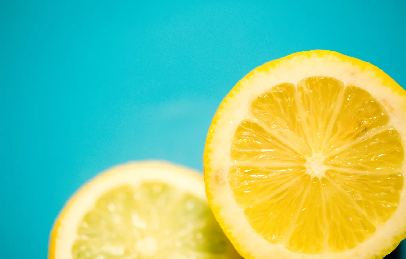 Фото обои макро, лимон, кольцо, долька, цитрус