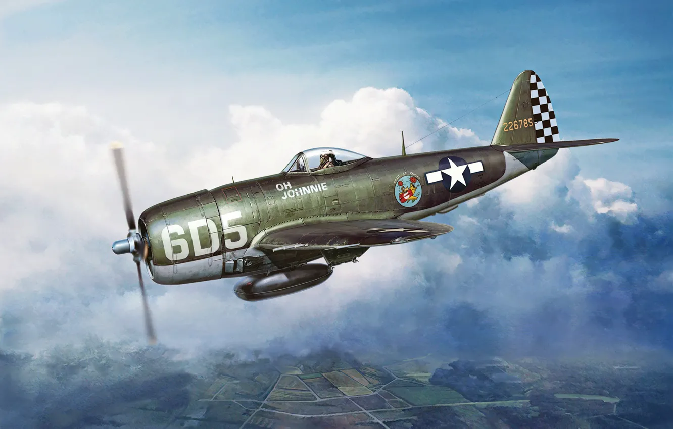 Фото обои США, Истребитель-бомбардировщик, P-47, P-47D Thunderbolt, Боевой самолёт