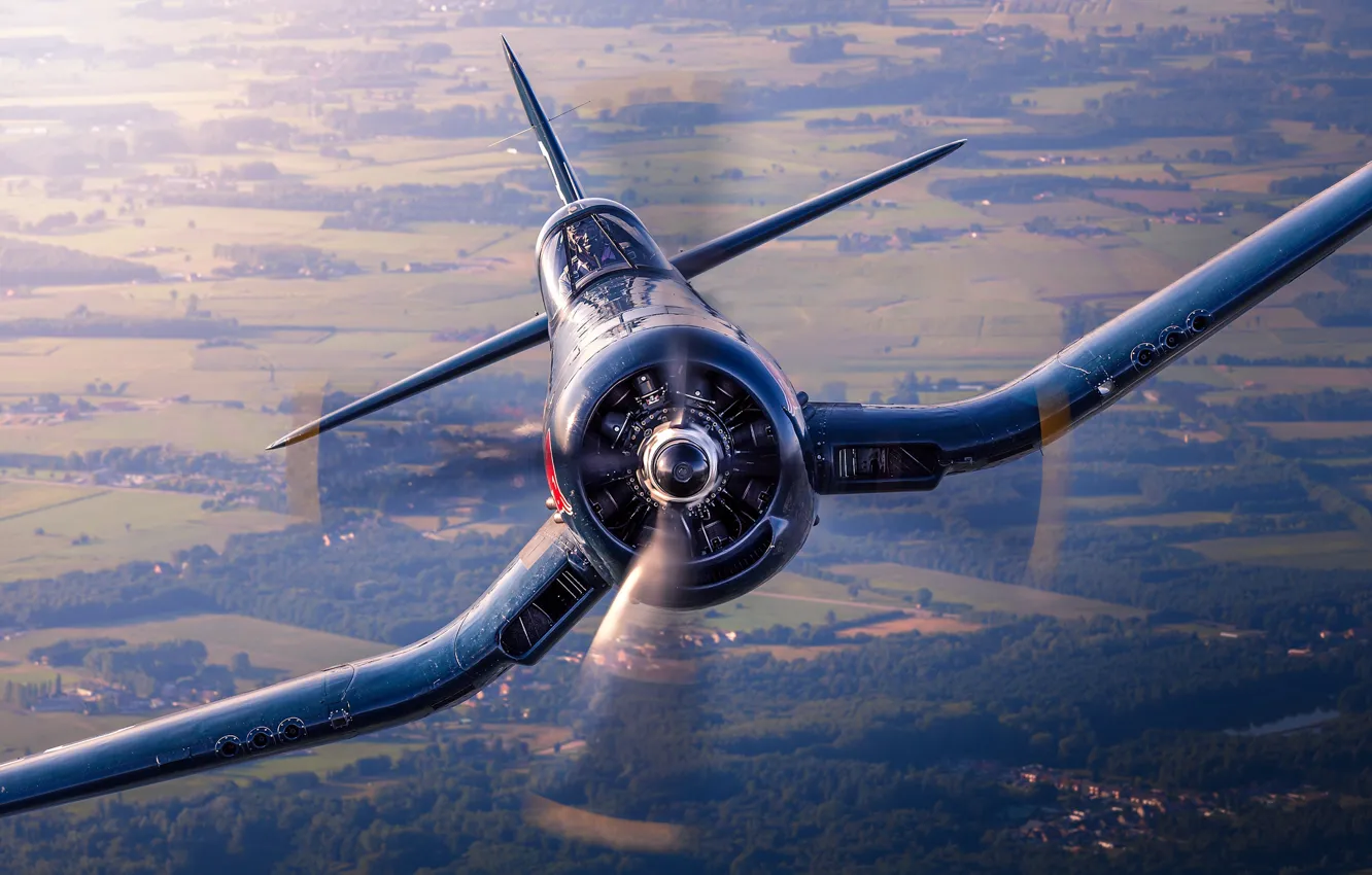 Фото обои Corsair, палубный истребитель, F4U-4