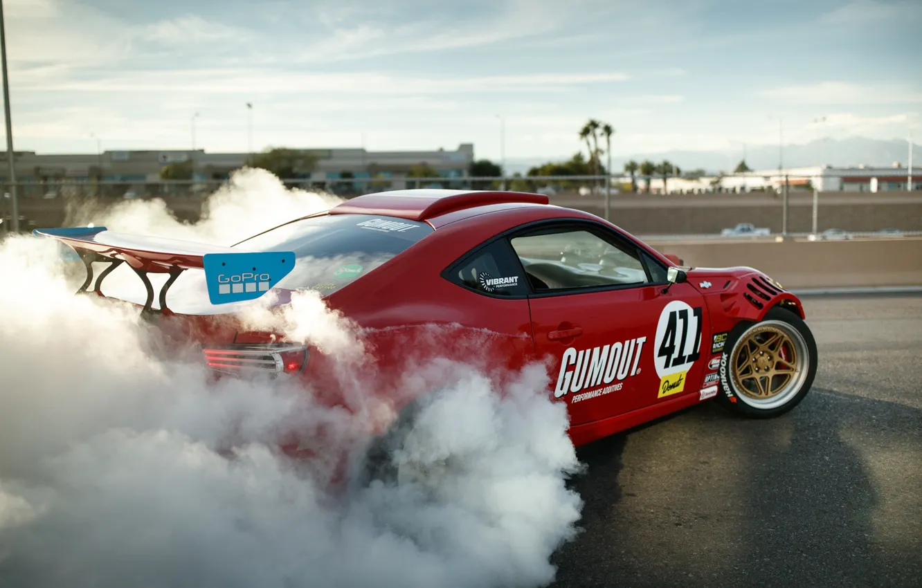 Фото обои тюнинг, дым, фотограф, Ferrari, Toyota GT86, Larry Chen, Engined