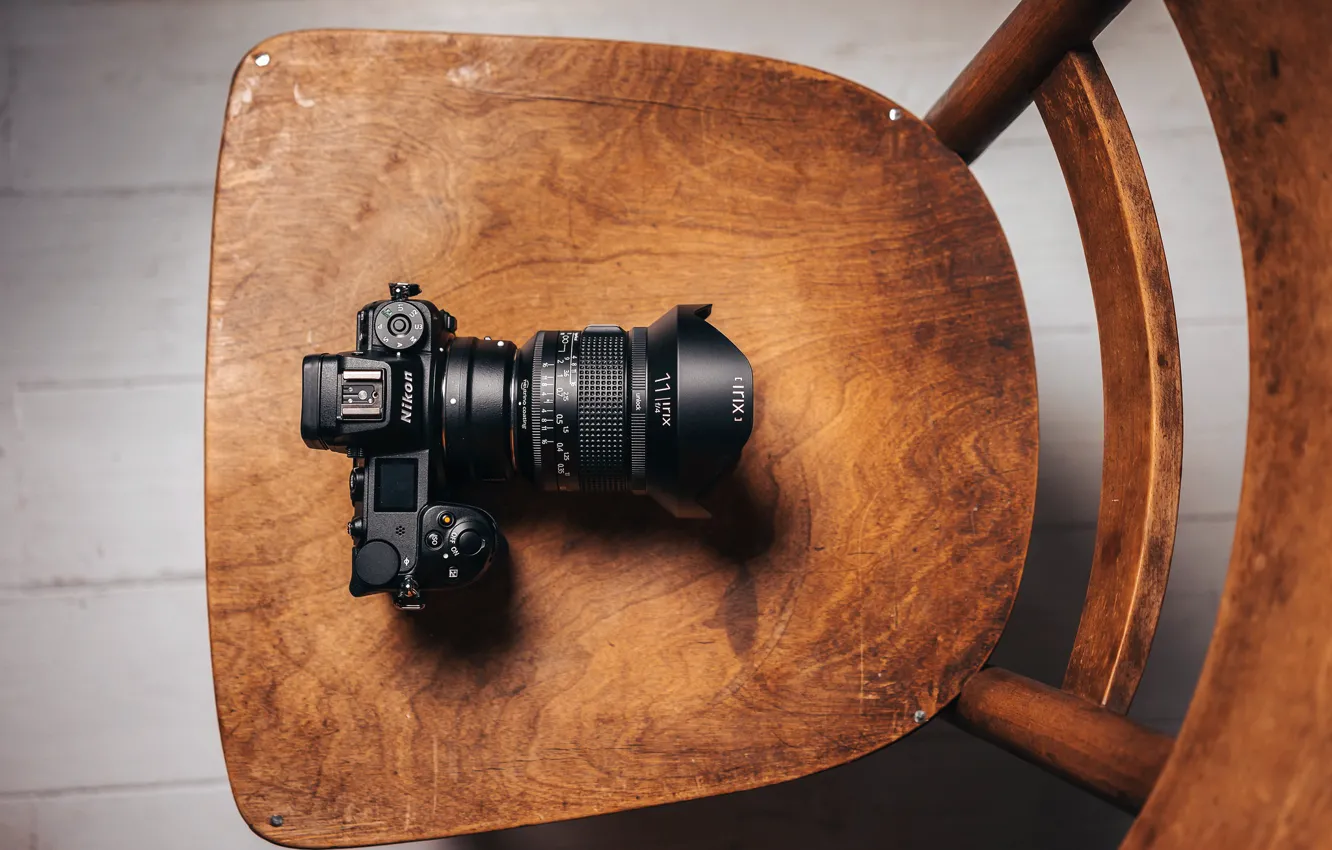 Фото обои камера, стул, Irix 11mm f/4 Firefly Lens, Nikon Z7