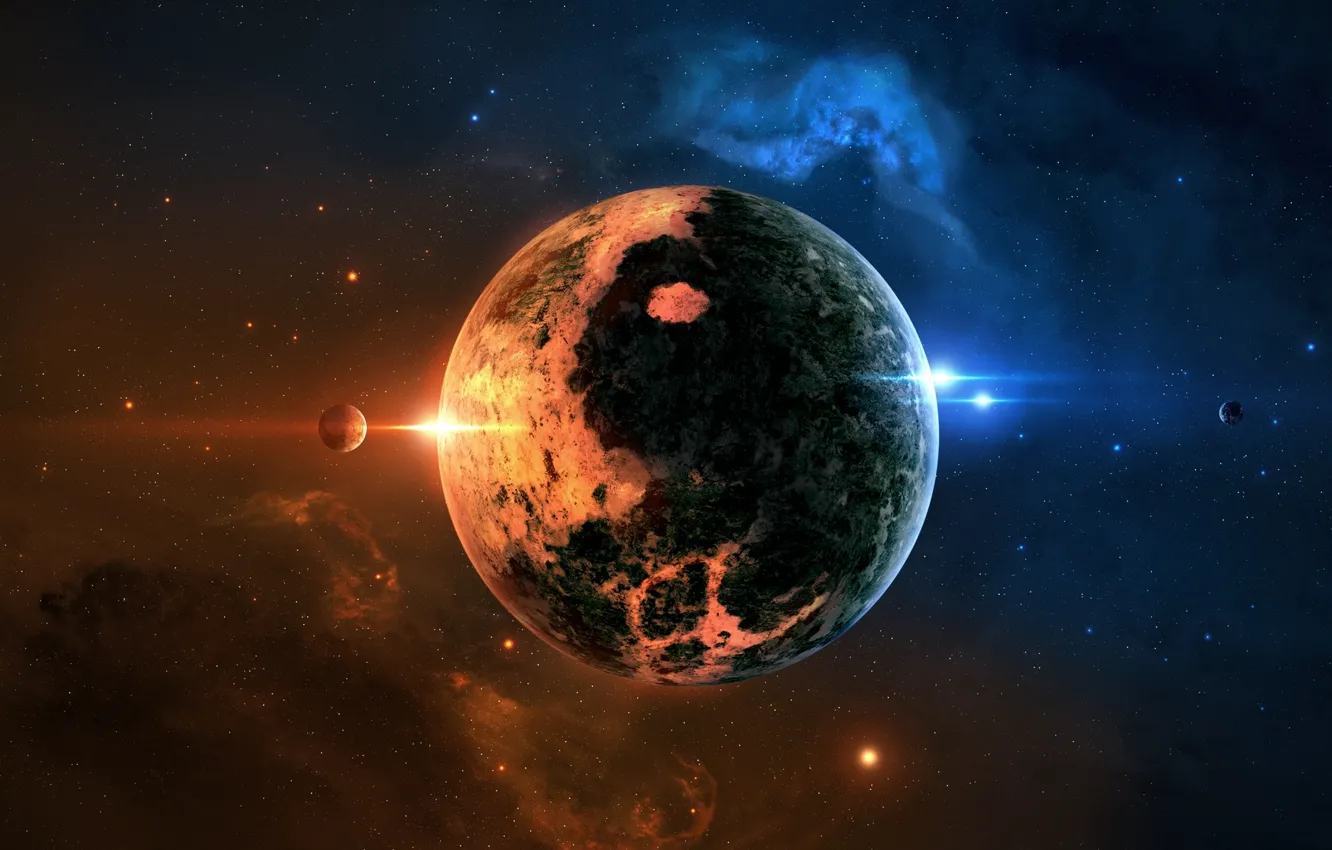 Фото обои planet, lava, destruction