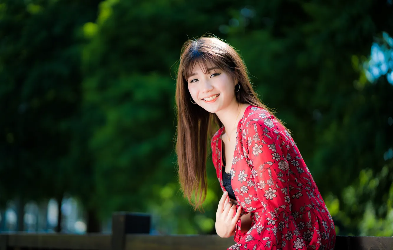 Фото обои девушка, азиатка, милашка