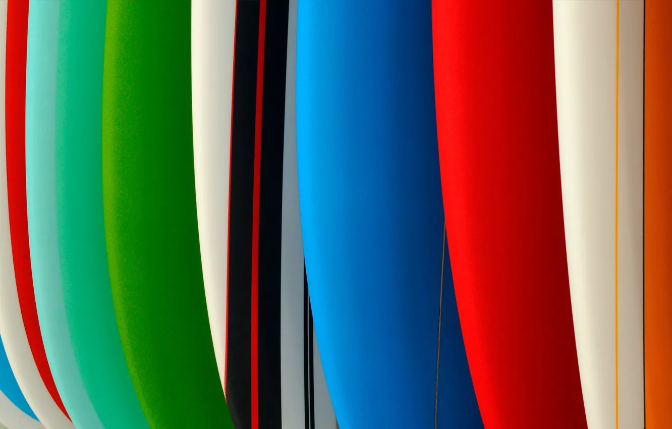 Фото обои краски, спорт, ряд, доска для серфинга