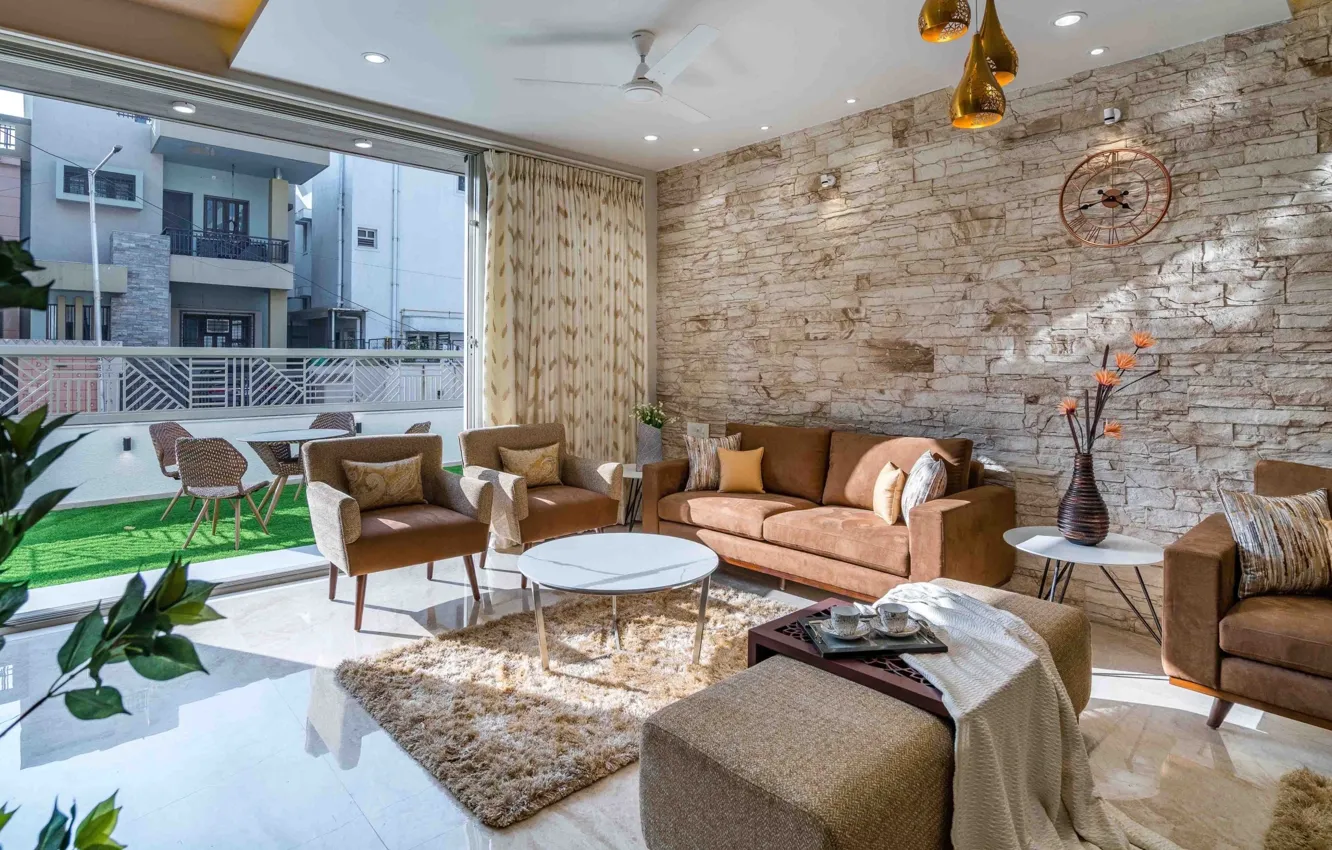 Фото обои комната, интерьер, Индия, гостиная, India, Ahmedabad, by Prashant Parmar Architect, The Shaded House