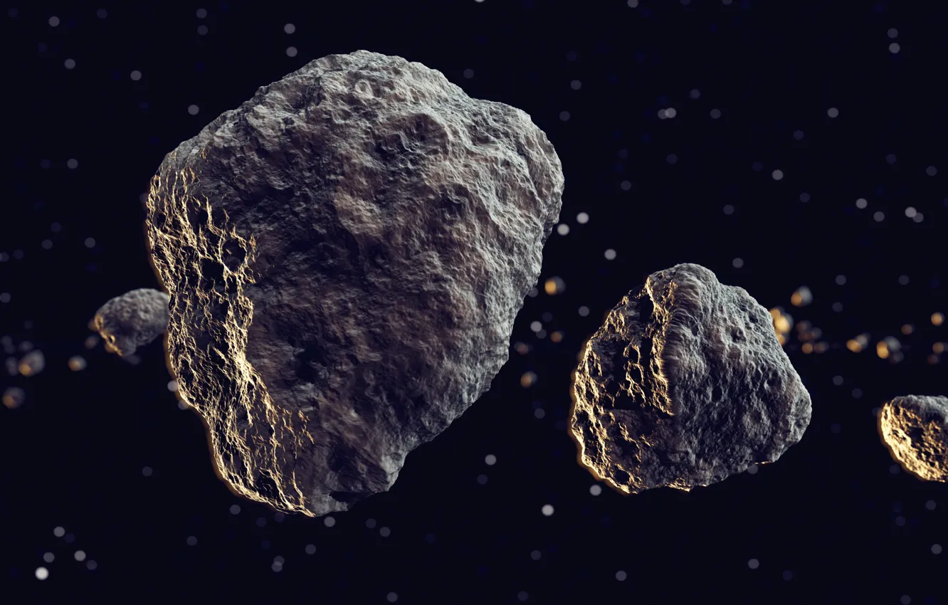 Фото обои space, universe, rocks, meteors
