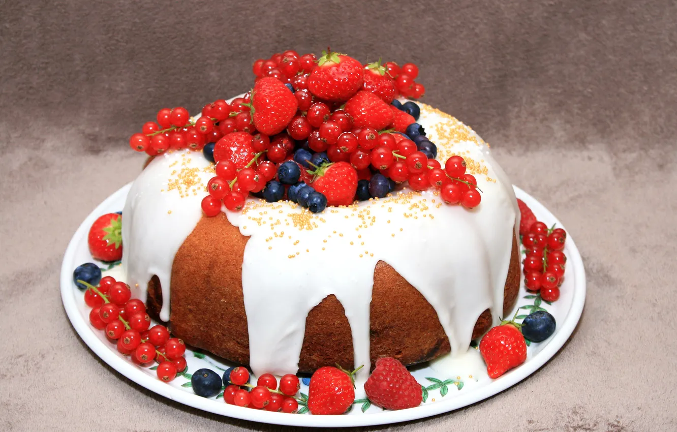 Фото обои ягоды, черника, клубника, пирог, cake, смородина, выпечка, sweet