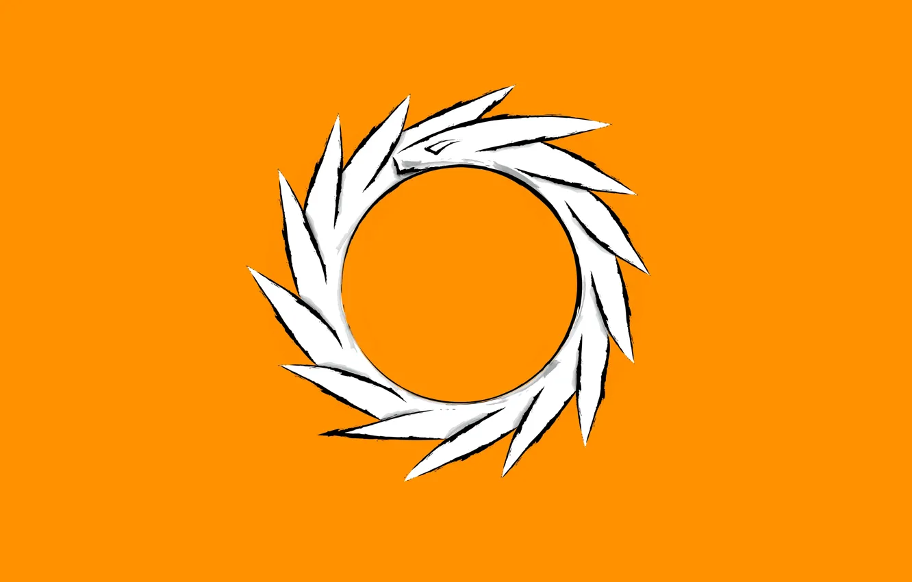 Фото обои white, dragon, orbit, orange background