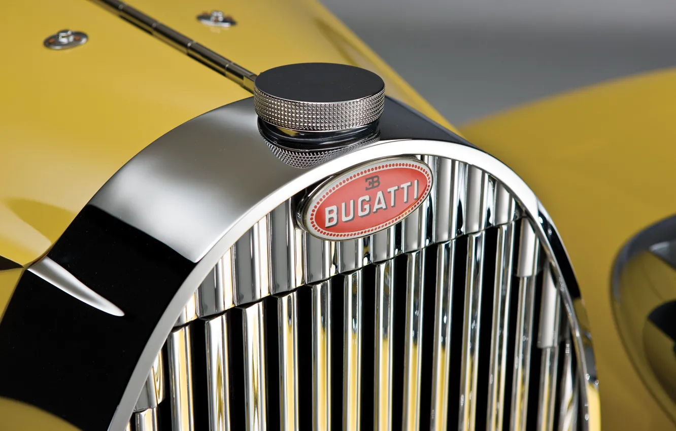 Фото обои Bugatti, Classic, Хром, 1935, Classic car, Значок, Gran Turismo, Радиатор