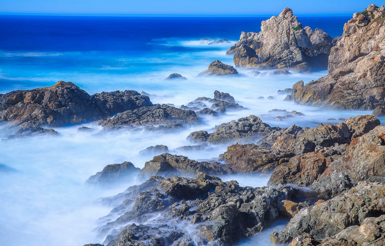 Фото обои море, камни, скалы, Калифорния, США