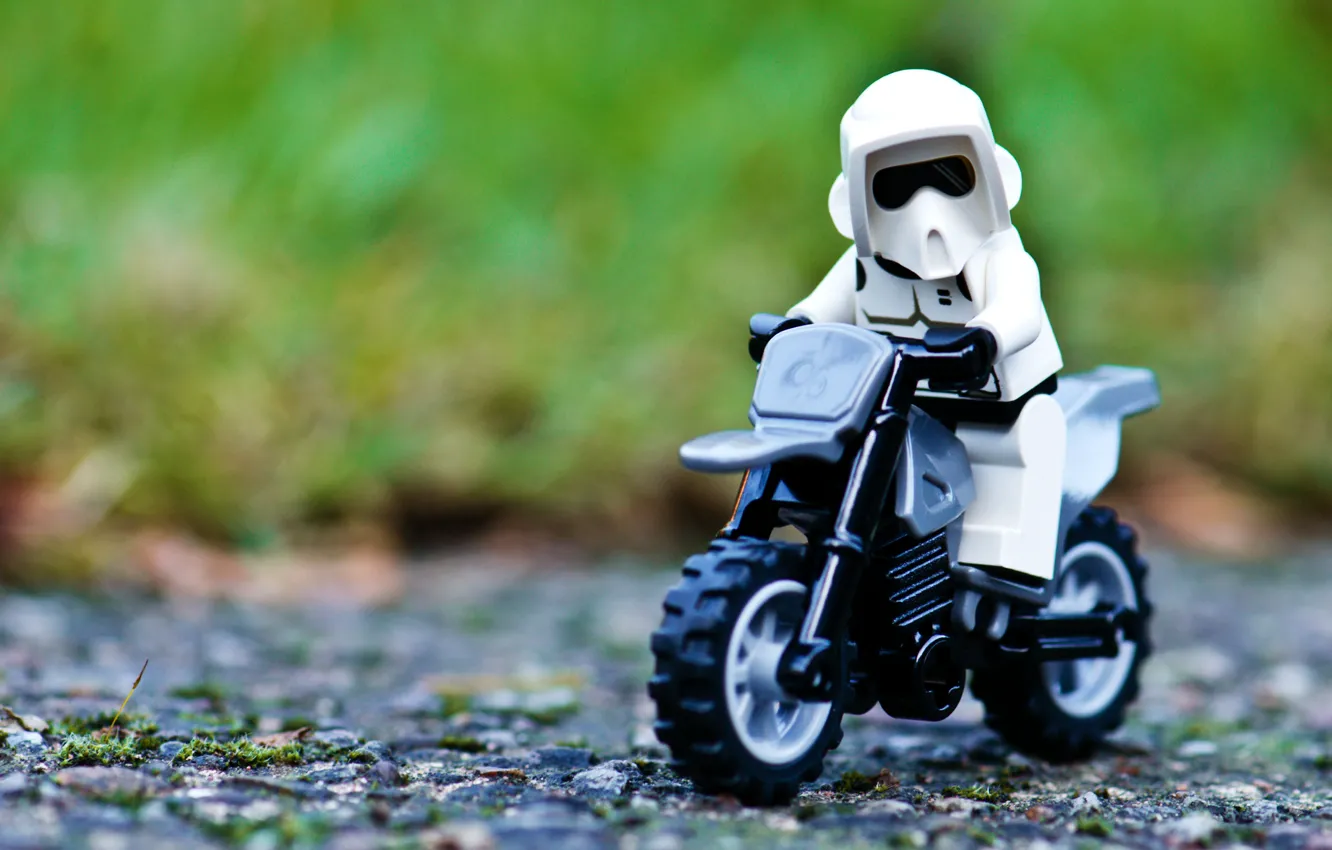 Фото обои Игрушка, Star Wars, Мотоцикл, Звёздные войны, Lego