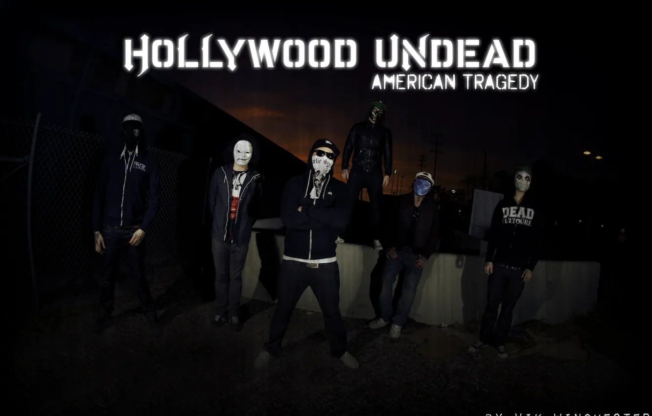 Фото обои Hollywood, black, Undead, masks