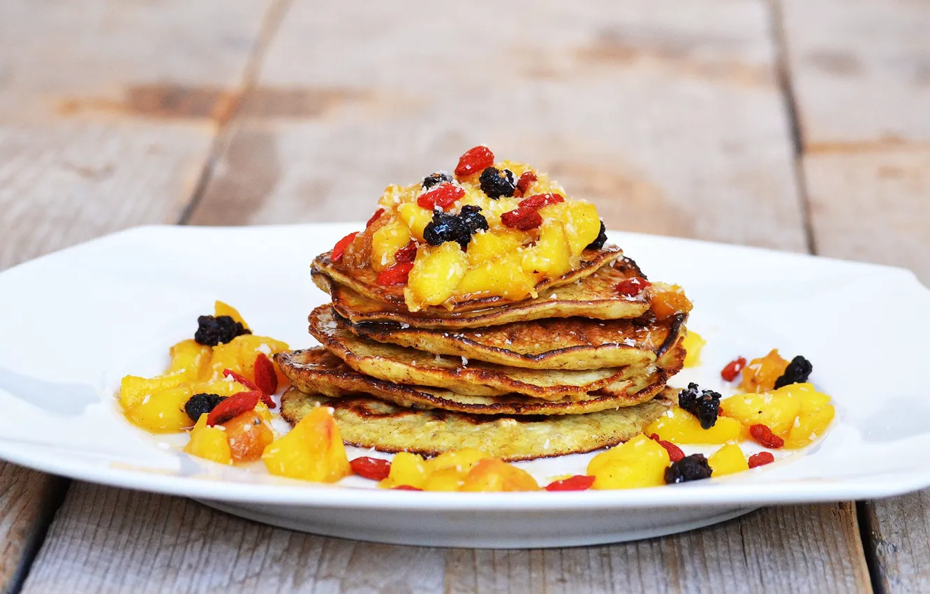 Фото обои фрукты, изюм, оладьи