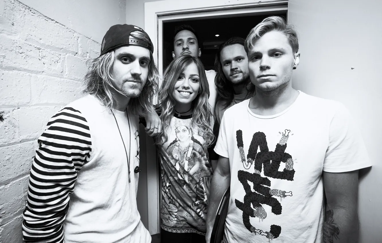 Фото обои Pop Punk, Jenna McDougall, Tonight Alive, Дженна МакДугалл, Matt Best, Whakaio, Jake Hardy, Cam Adler