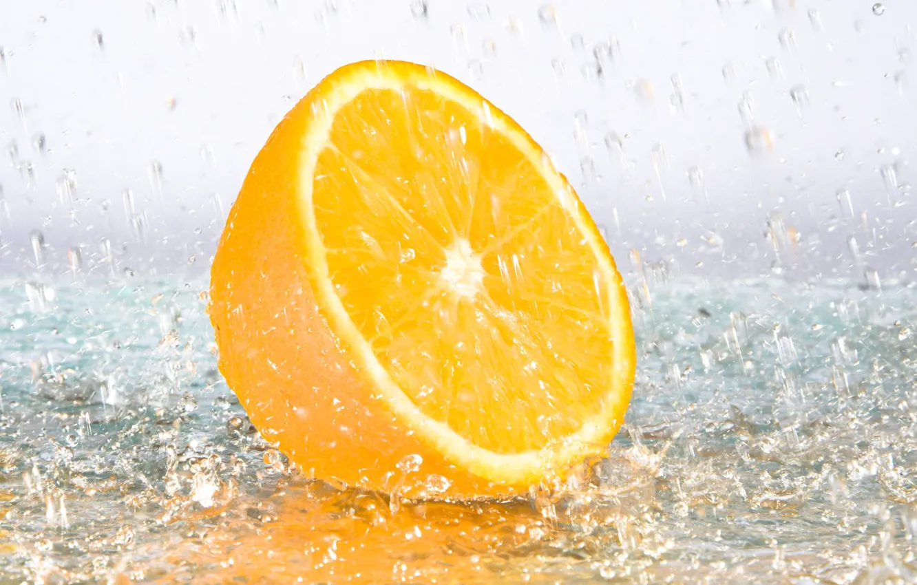 Фото обои вода, Апельсин