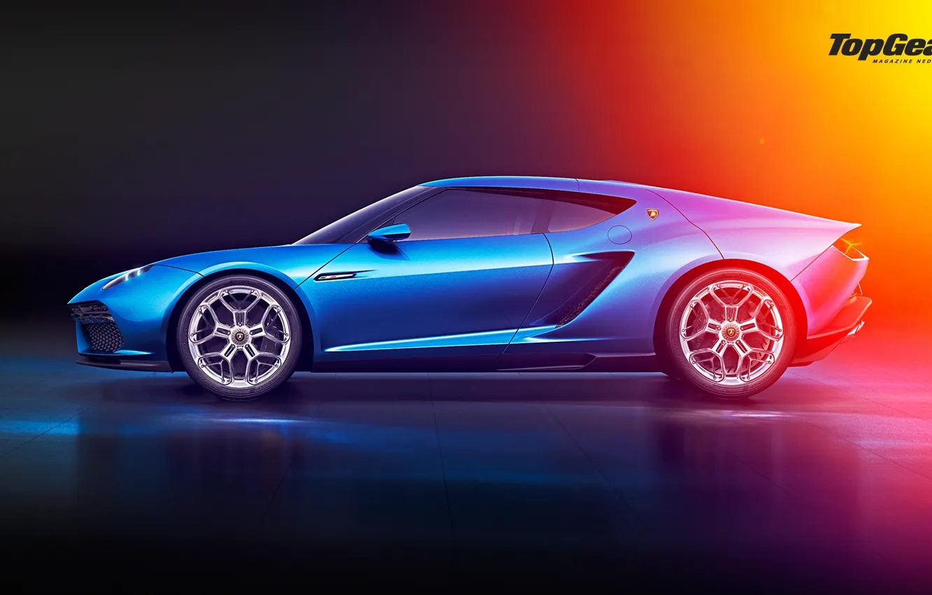 Фото обои Lamborghini, Top Gear, Blue, Side, Asterion, LPI 910-4