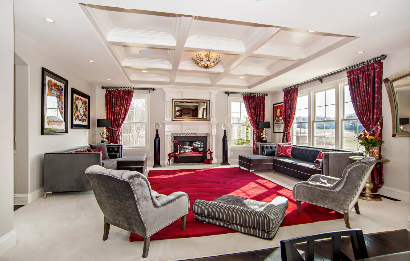 Фото обои living room, home, luxury