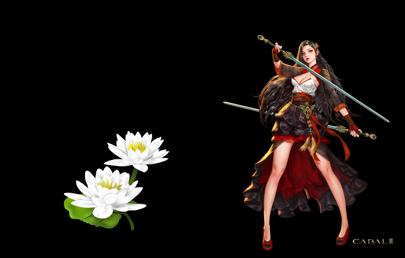 Фото обои девушка, оружие, игра, меч, лучница, арт, cabal2, jungmin jin