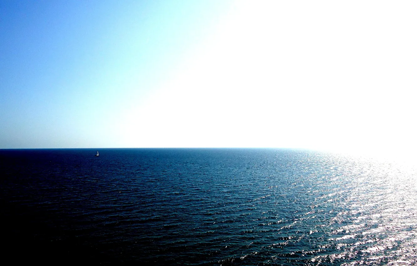 Фото обои море, парус, одинокий