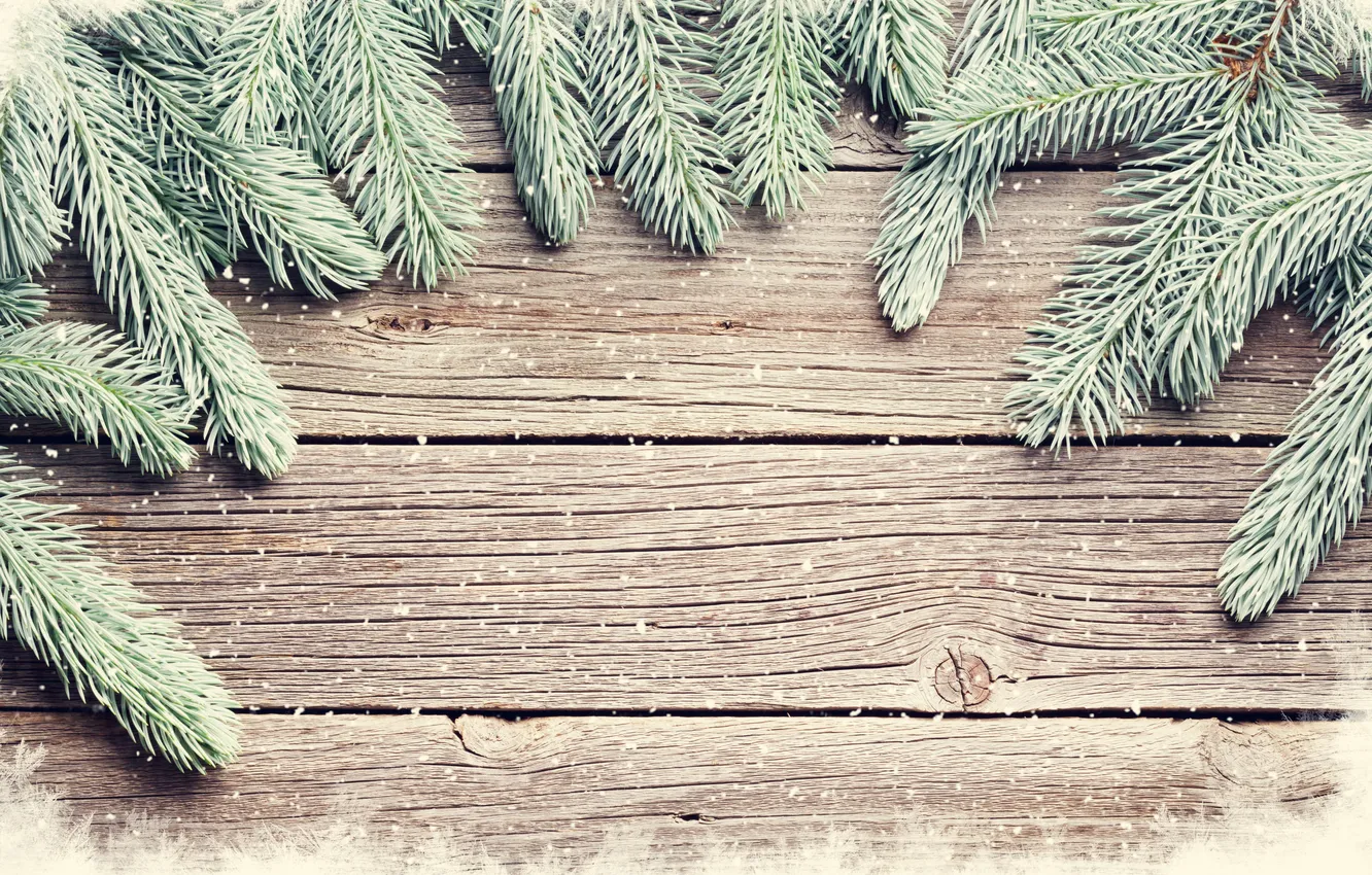 Фото обои зима, снег, фон, доски, wood, winter, background, snow
