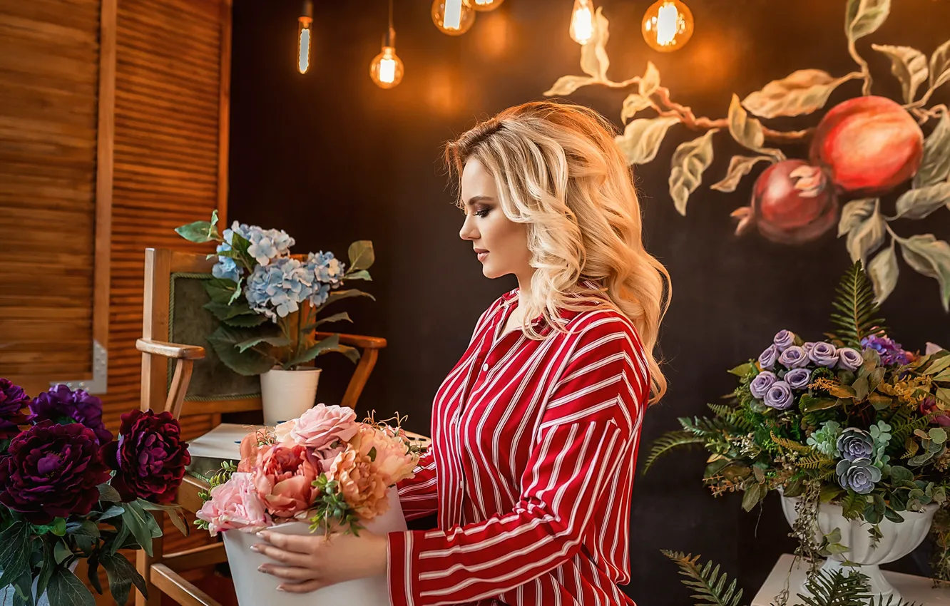 Фото обои девушка, цветы, настроение, Георгий Дьяков