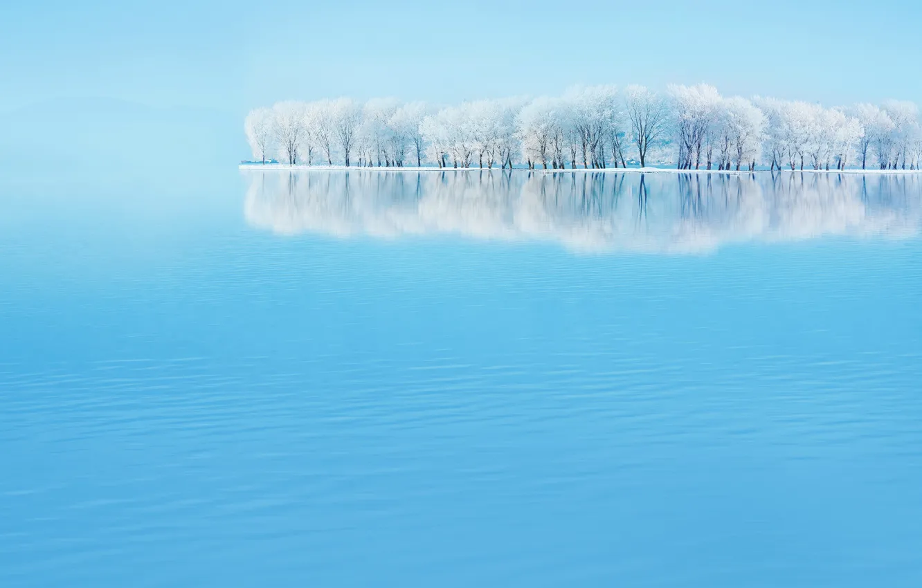 Фото обои зима, пейзаж, sky blue