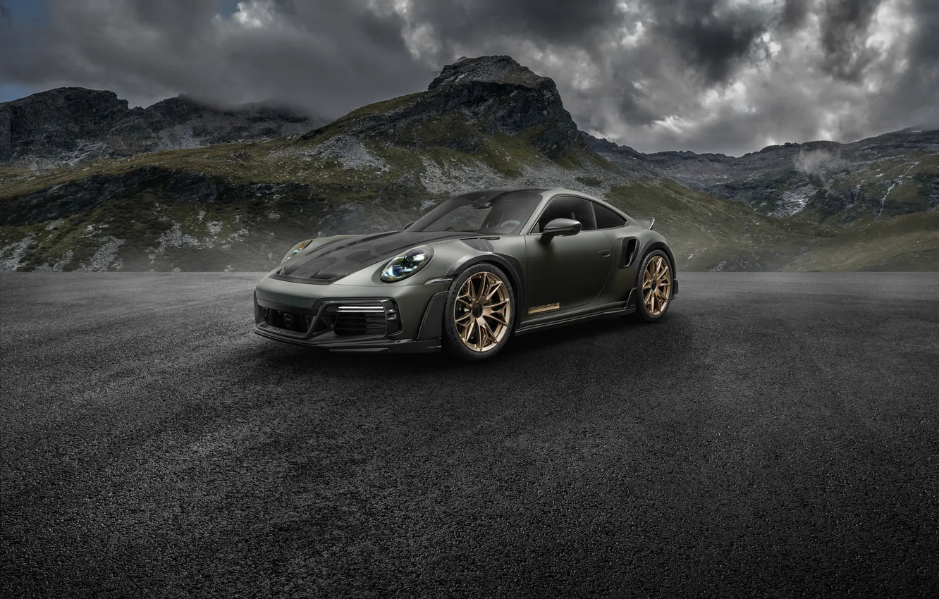 Фото обои Porsche, Clouds, Porsche 911, Mountain, TechART