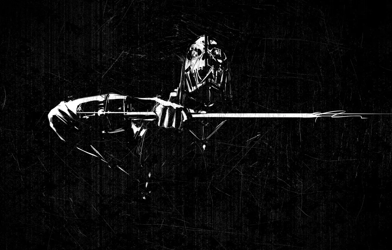 Фото обои нож, царапины, Арт, убийца, assassin, fan art, Dishonored, Corvo Attano
