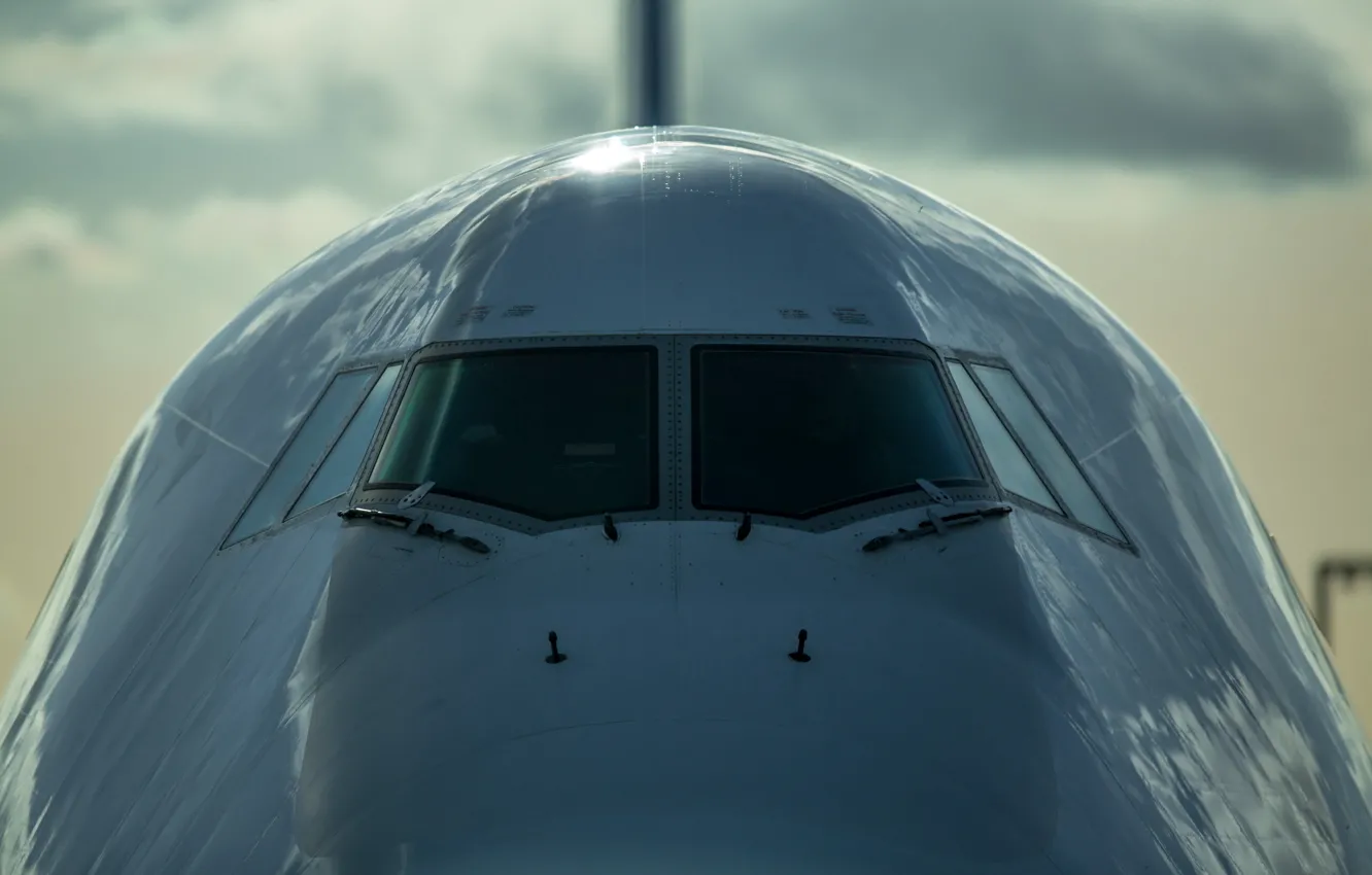 Фото обои front, view, 747, boeing