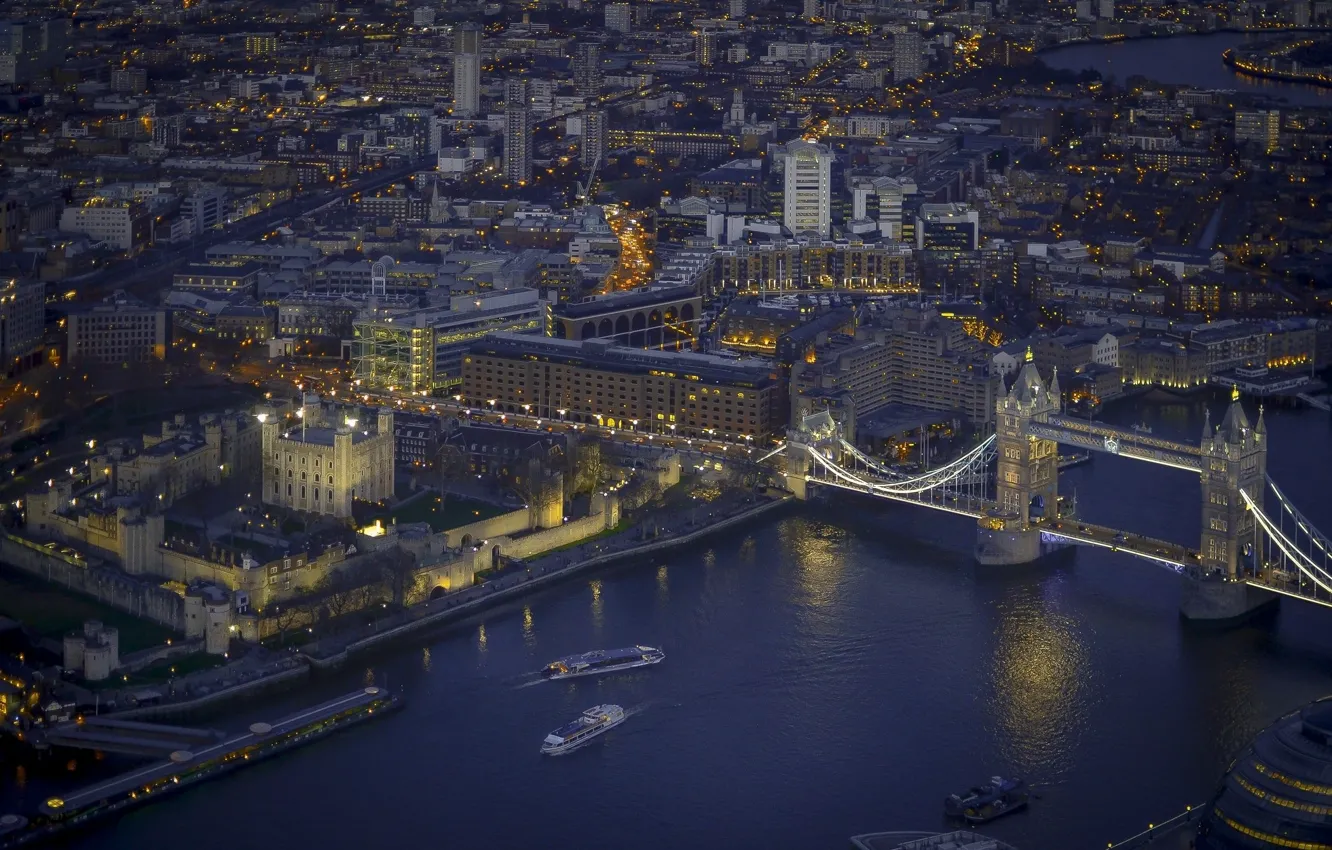 Фото обои ночь, город, Лондон
