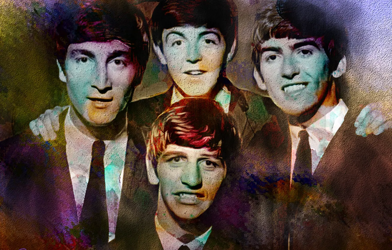 Фото обои музыка, The Beatles, Джордж Харрисон, Джон Леннон, Пол Маккартни, Ринго Старр