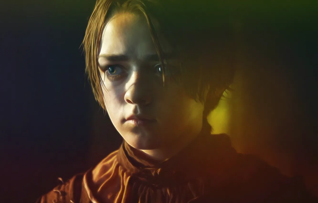 Фото обои портрет, арт, Arya Stark, Maisie Williams