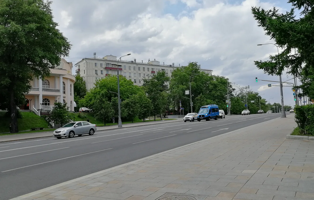 Фото обои город, улица, москва