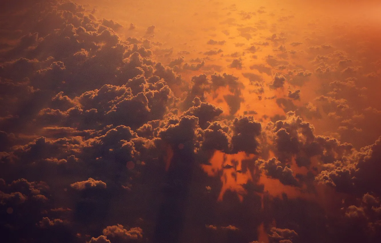 Фото обои небо, облака, закат, вечер, закат солнца