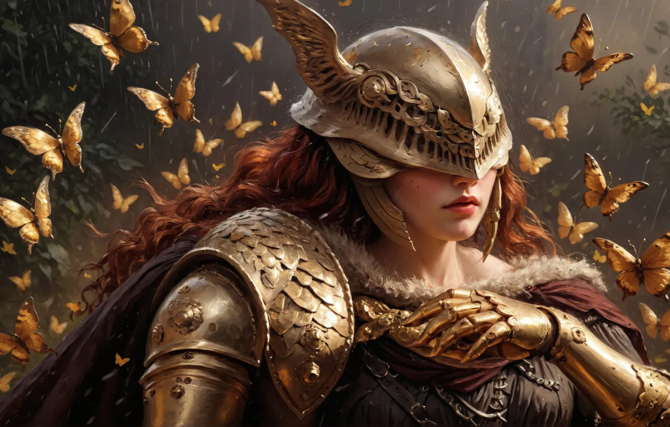 Фото обои девушка, бабочка, Elden Ring, Нейроарт, ИИ АРТ, НЕЙРОСЕТЬ